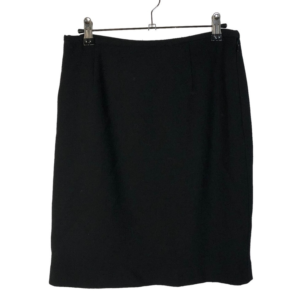 Vintage Etcetera Black Wool Straight Pencil Skirt 4